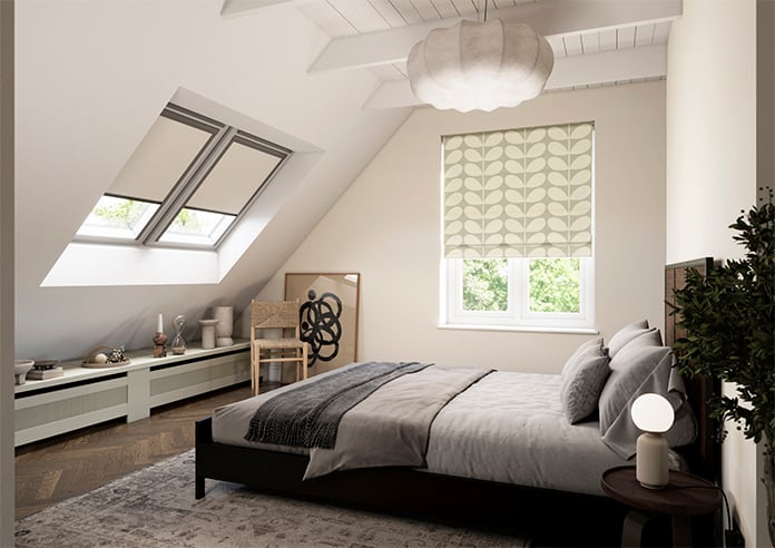 Orla Kiely Jumbo Solid Stem, Pebble - Twist&Fit Roman Blind - Image 7